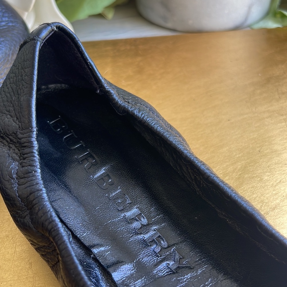Burberry Black Leather Ballet Flats - Picture 10 of 14
